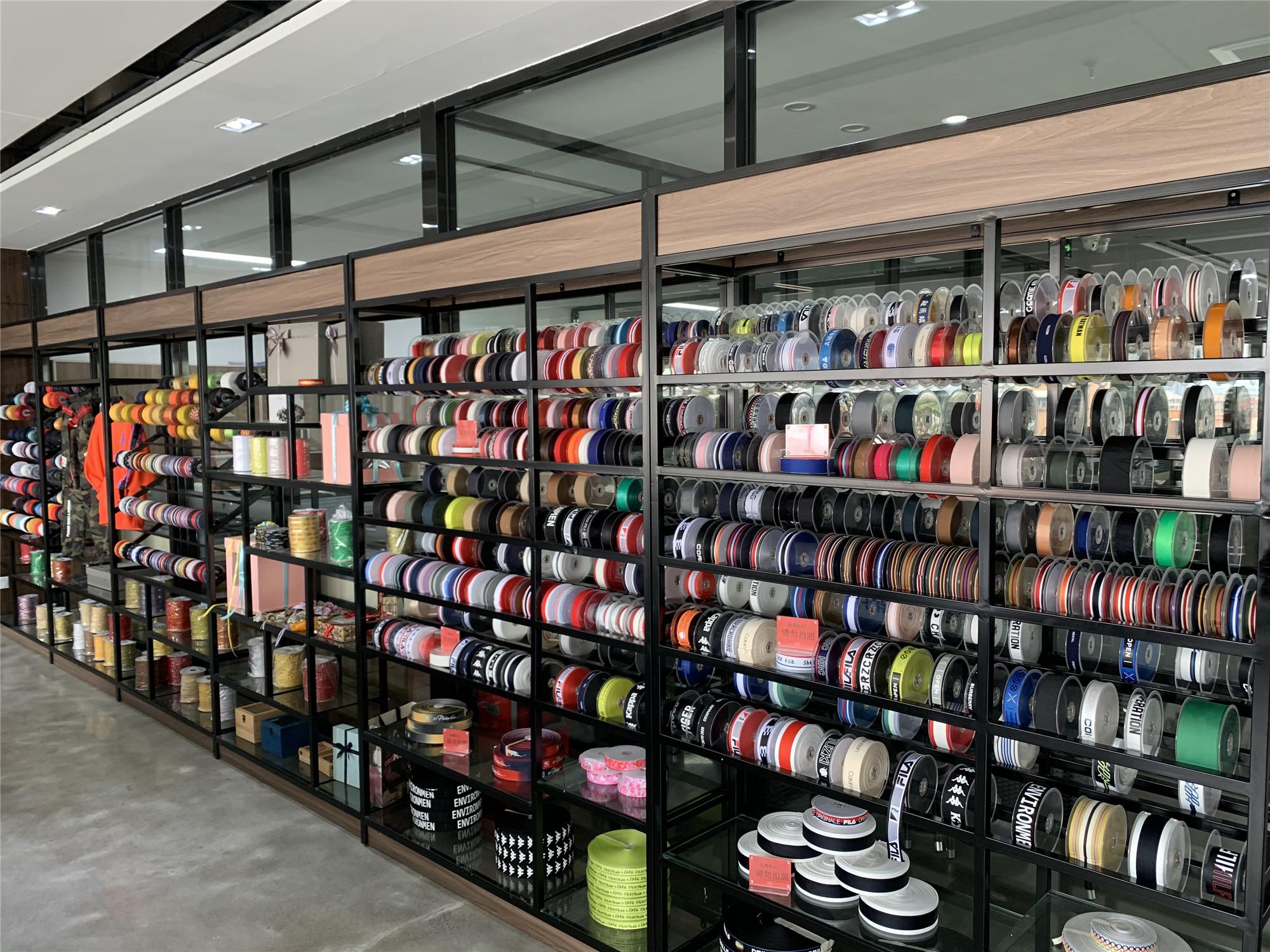 Fangtai sample room with ribbon and tape samples
